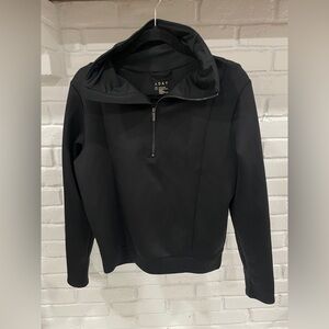 ADay Black Pullover Collard Solid Sweater Size Small Zip Athletic EUC
